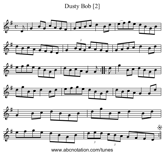 Dusty Bob [2] - staff notation