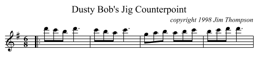 Dusty Bob's Jig Counterpoint - staff notation