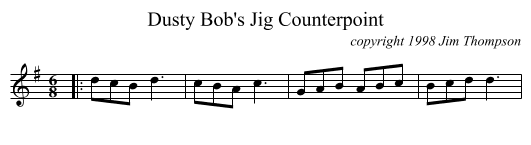 Dusty Bob's Jig Counterpoint - staff notation
