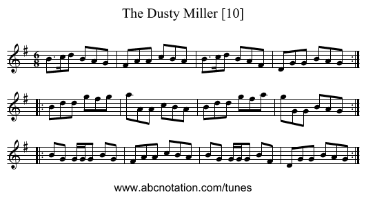 Dusty Miller [10], The - staff notation