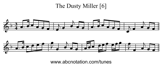 Dusty Miller [6], The - staff notation