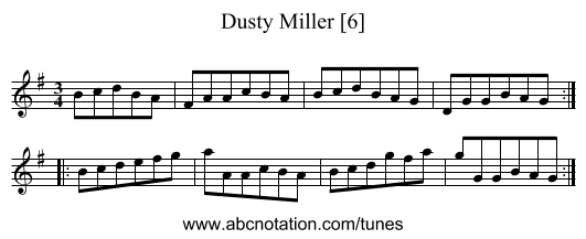 Dusty Miller [6] - staff notation