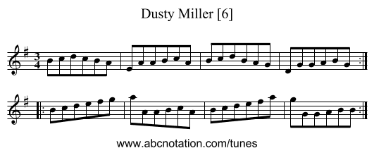 Dusty Miller [6] - staff notation