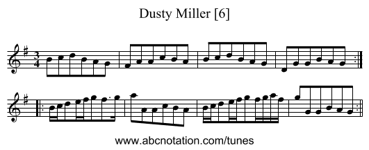 Dusty Miller [6] - staff notation