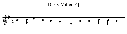 Dusty Miller [6] - staff notation