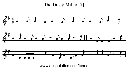 Dusty Miller [7], The - staff notation