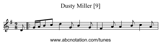 Dusty Miller [9] - staff notation