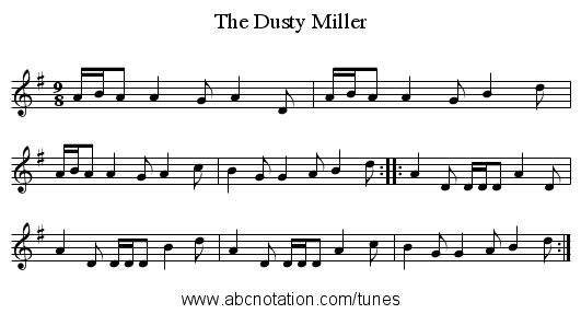 Dusty Miller, The - staff notation