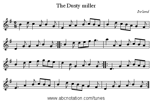 Dusty miller, The - staff notation