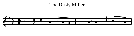 Dusty Miller, The  - staff notation
