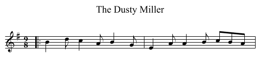 Dusty Miller, The  - staff notation