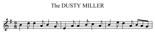 DUSTY MILLER, The - staff notation