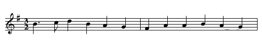 Dusty Miller - staff notation