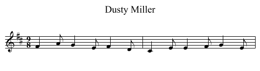 Dusty Miller - staff notation