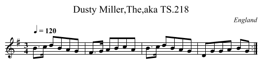 Dusty Miller,The,aka TS.218 - staff notation