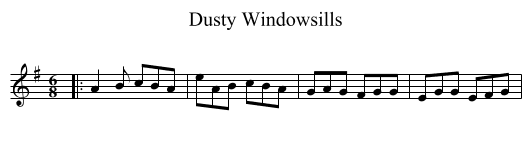Dusty Windowsills - staff notation