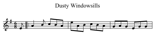 Dusty Windowsills - staff notation