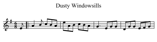 Dusty Windowsills - staff notation