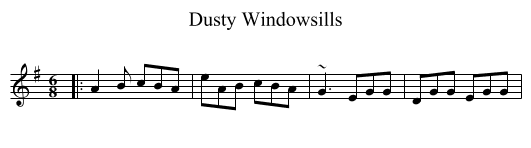 Dusty Windowsills - staff notation