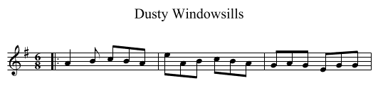 Dusty Windowsills - staff notation