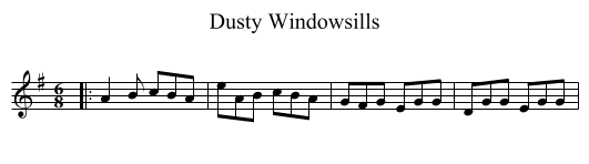 Dusty Windowsills - staff notation