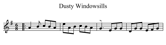Dusty Windowsills - staff notation