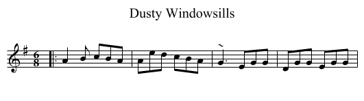 Dusty Windowsills - staff notation
