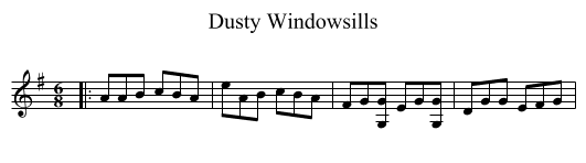 Dusty Windowsills - staff notation
