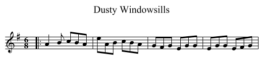 Dusty Windowsills - staff notation