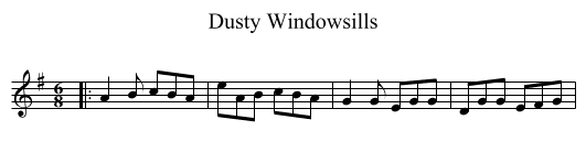 Dusty Windowsills - staff notation