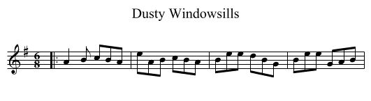 Dusty Windowsills - staff notation