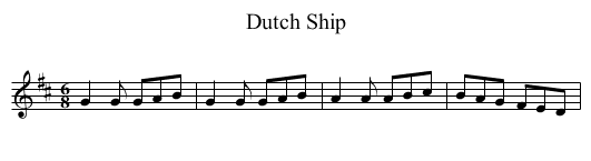 Dutch Ship - staff notation
