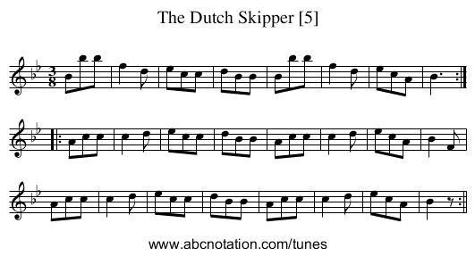 Dutch Skipper [5], The - staff notation