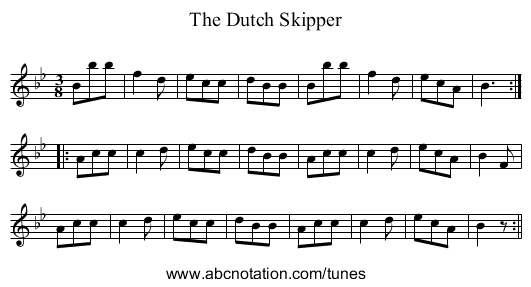 Dutch Skipper, The - staff notation