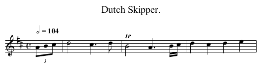Dutch Skipper. - staff notation