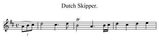 Dutch Skipper. - staff notation