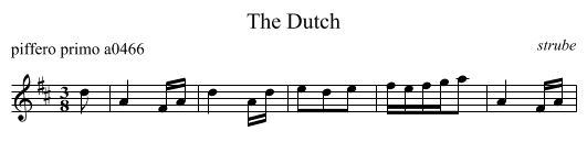 Dutch, The  - staff notation