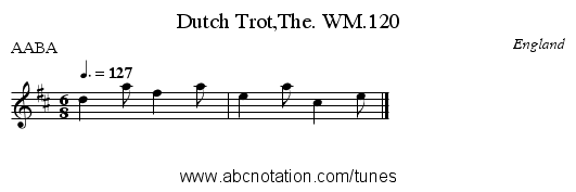 Dutch Trot,The. WM.120 - staff notation