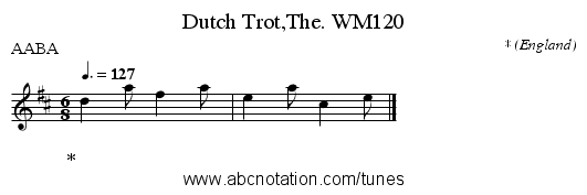 Dutch Trot,The. WM120 - staff notation