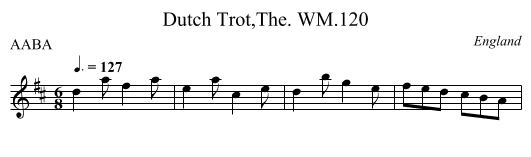 Dutch Trot,The. WM.120 - staff notation