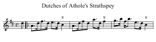 Dutches of Athole's Strathspey - staff notation