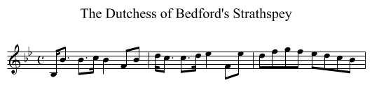 Dutchess of Bedford's Strathspey, The - staff notation