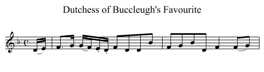Dutchess of Buccleugh's Favourite - staff notation