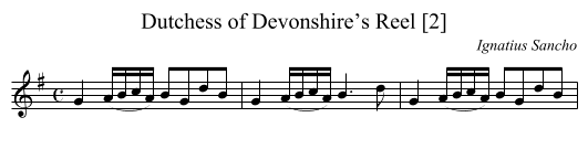 Dutchess of Devonshire’s Reel [2] - staff notation