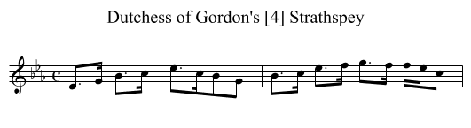 Dutchess of Gordon's [4] Strathspey - staff notation