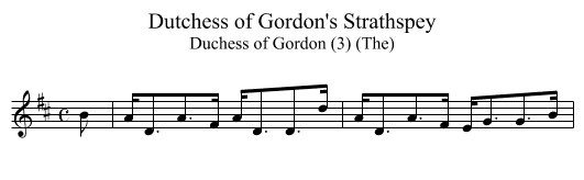 Dutchess of Gordon's Strathspey - staff notation