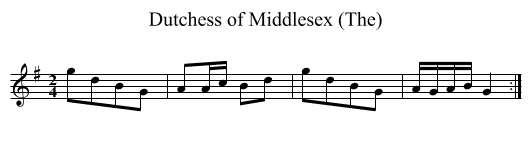 Dutchess of Middlesex (The) - staff notation