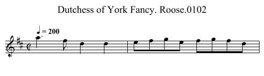 Dutchess of York Fancy. Roose.0102 - staff notation