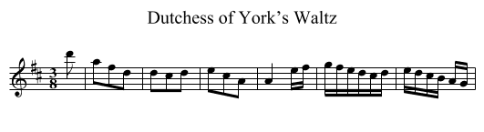 Dutchess of York’s Waltz - staff notation