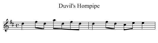 Duvil's Hornpipe - staff notation